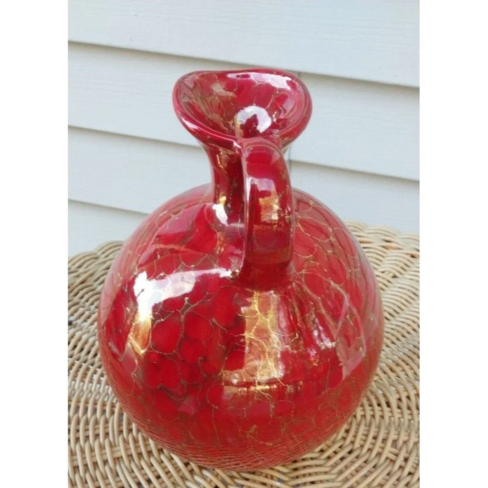 Vintage Crackled Style Art Studio Pottery Hand Crafted Pitcher/Vase/Ewer